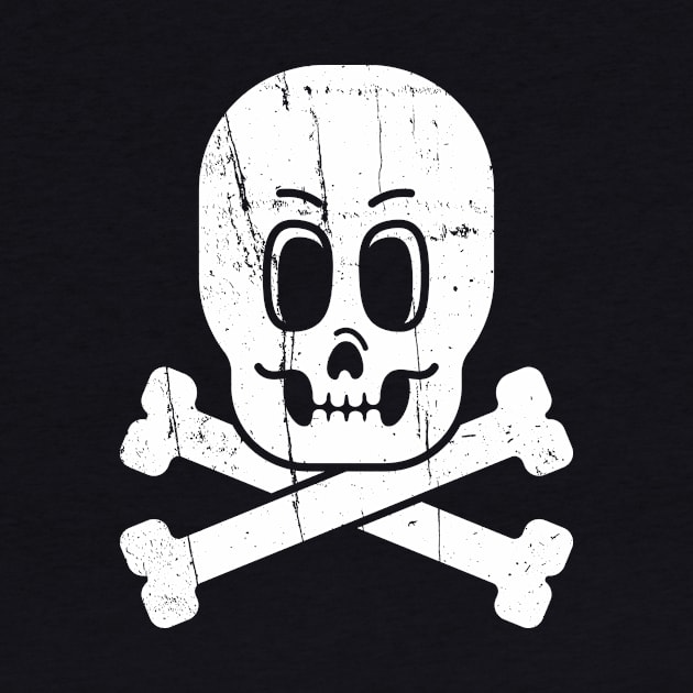 White grunge cartoon style skull and bones by StefanAlfonso